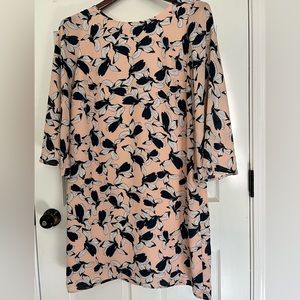 Peach and navy floral dress